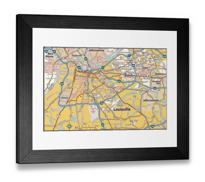 Framed Print : Louisville, Kentucky area Framed Print : Louisville, Kentucky area