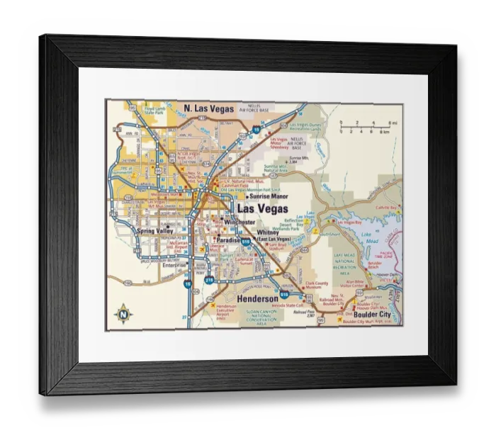 Framed Print : Las Vegas, Nevada area Framed Print : Las Vegas, Nevada area