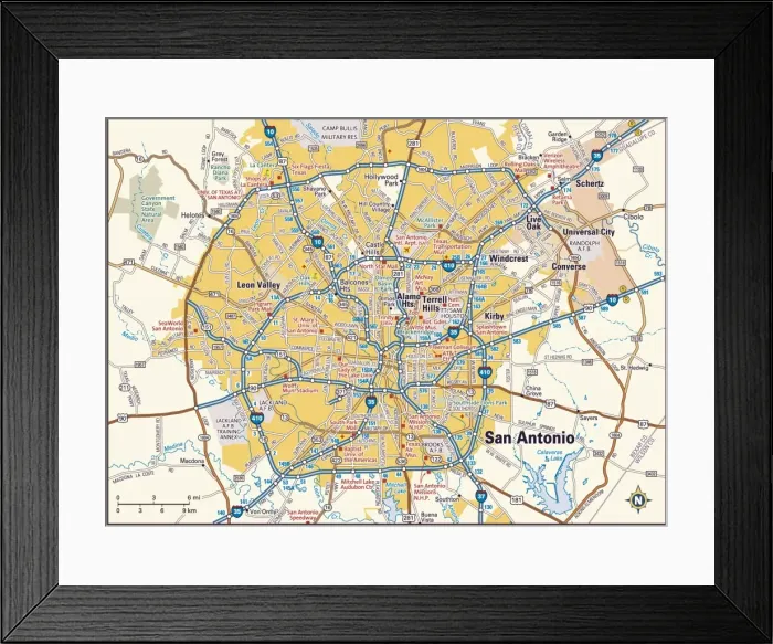 Framed Print : San Antonio, Texas area Framed Print : San Antonio, Texas area