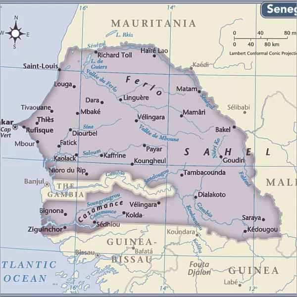 Senegal country map