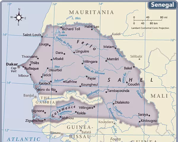 Senegal country map