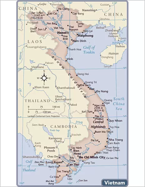 Vietnam country map