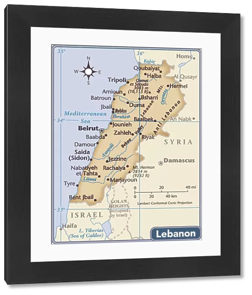 Lebanon country map