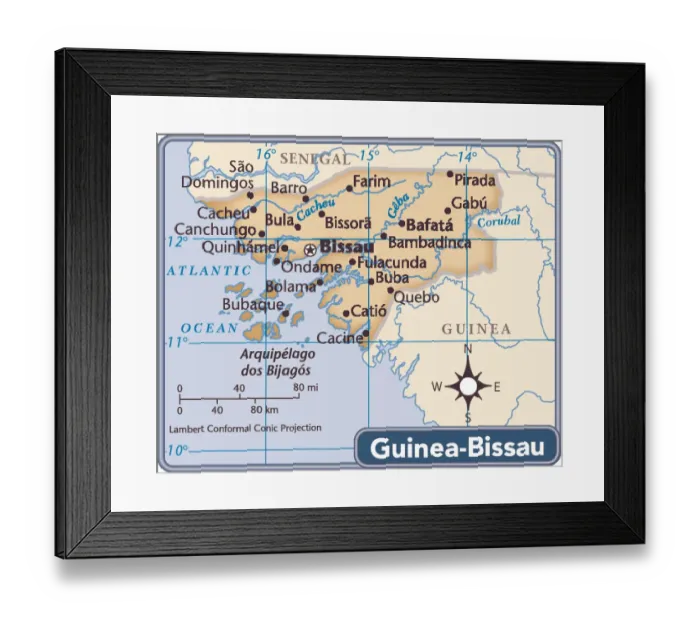 : Guinea-Bissau country map : Guinea-Bissau country map