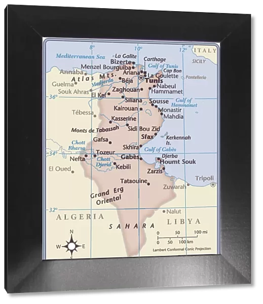 Tunisia country map