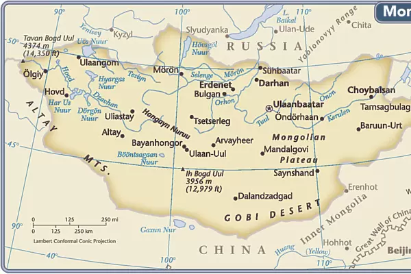Mongolia country map