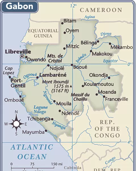 Gabon country map