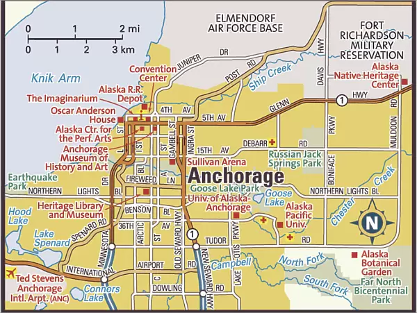 Anchorage, Alaska area map