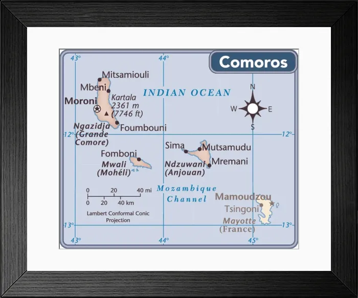 : Comoros country map : Comoros country map