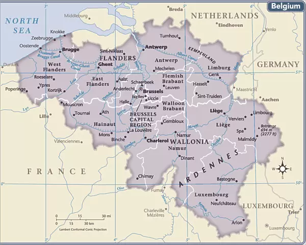 Belgium country map