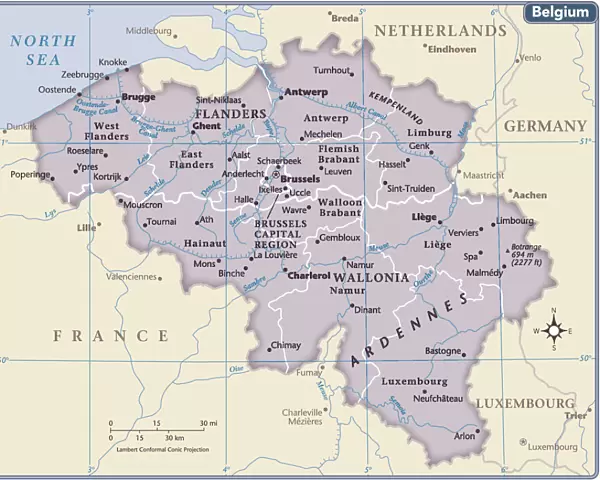 Belgium country map