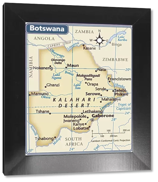 Botswana country map