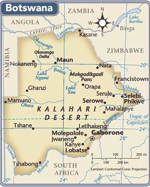 Botswana country map