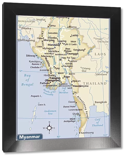 Myanmar country map