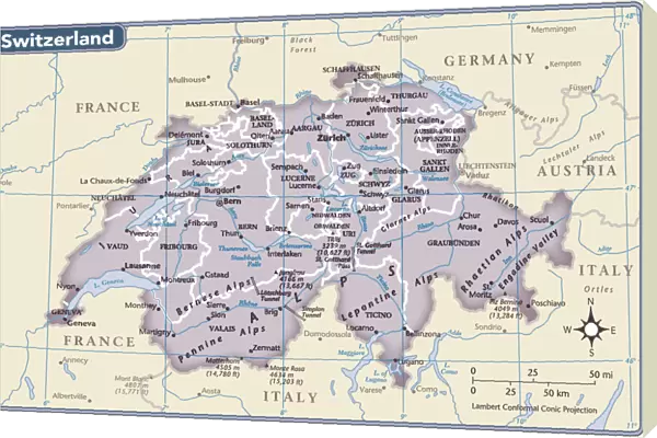 Switzerland country map