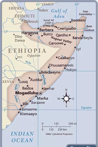 Somalia country map