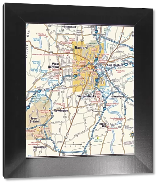 Hartford, Connecticut area map