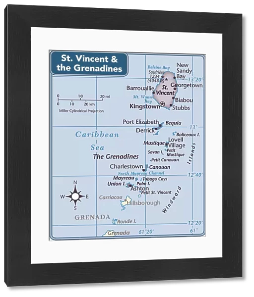 St. Vincent and the Grenadines country map