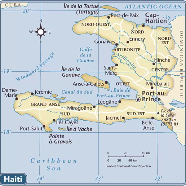 Haiti country map