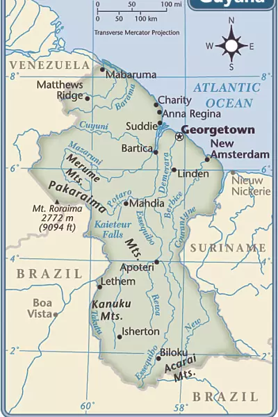 Guyana country map