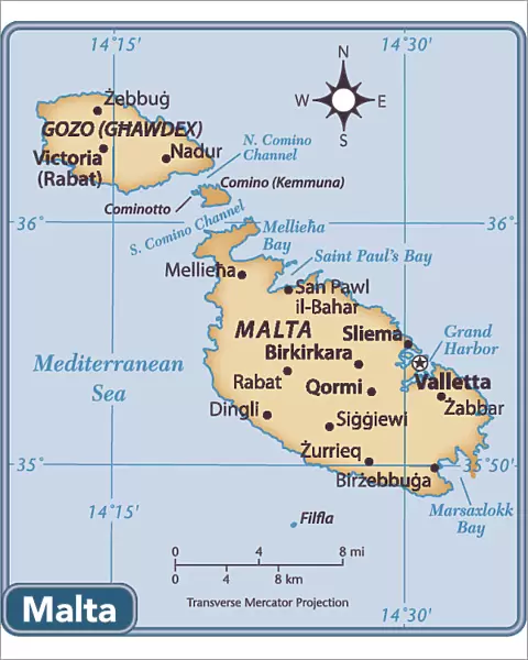 Malta country map