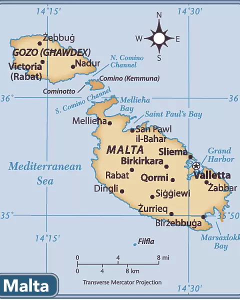 Malta country map