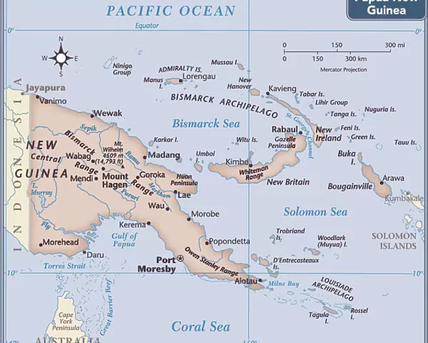 Papua New Guinea country map