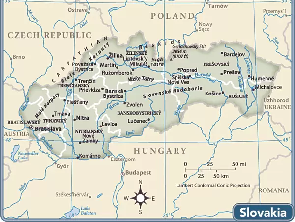 Slovakia country map