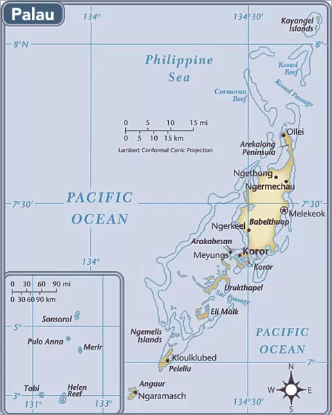 Palau country map
