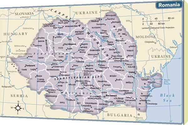Romania country map