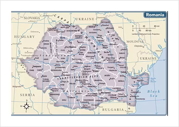 Romania country map