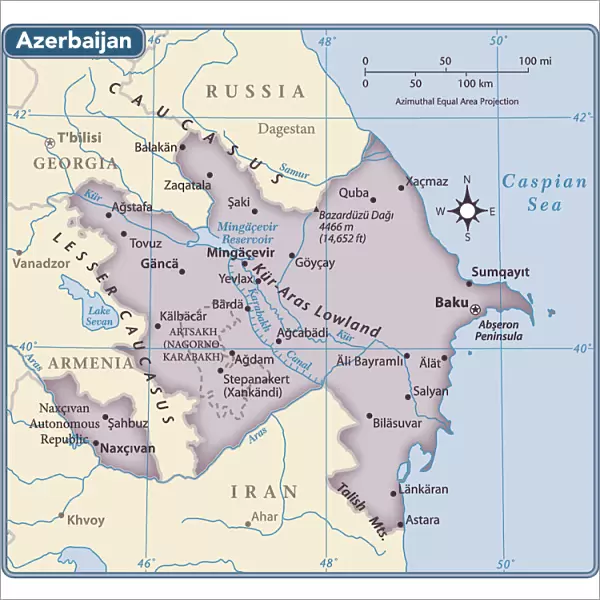 Azerbaijan country map