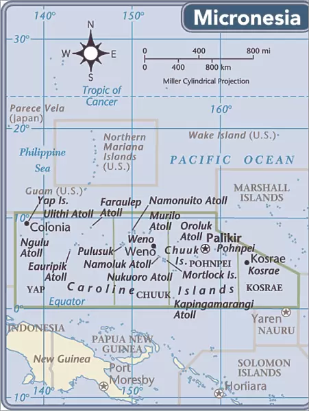 Fed. States of Micronesia country map