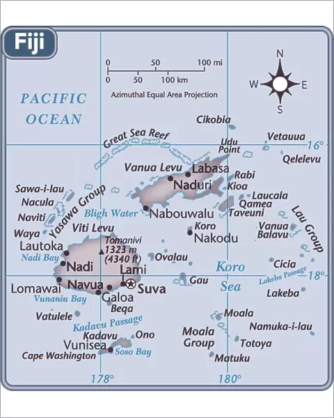 Fiji Country Map