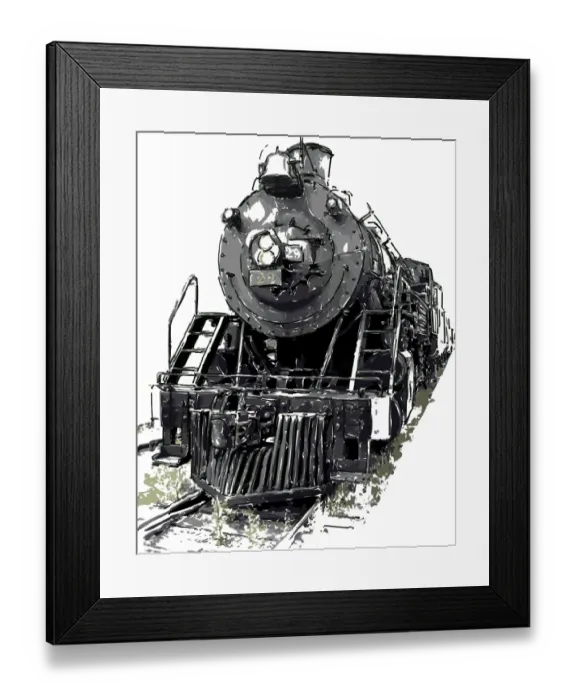 Framed Print : An old steam train frontal view Framed Print : An old steam train frontal view
