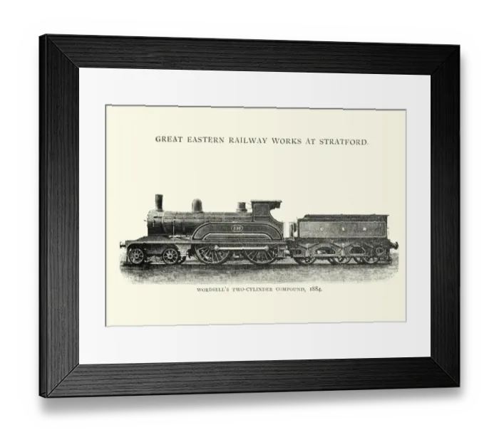 Framed Print : Wordsells two cylinder compound Locomotive, 1884 Framed Print : Wordsells two cylinder compound Locomotive, 1884