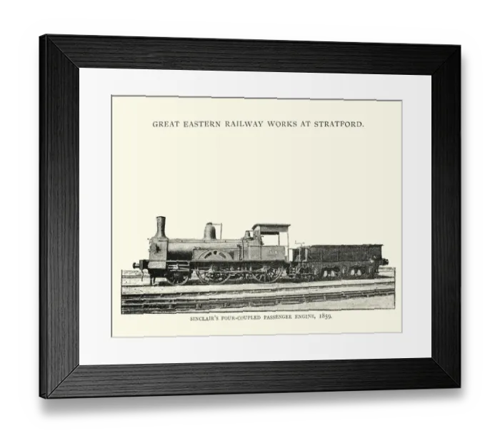 Framed Print : Sinclairs Four Coupled Passenger Engine Victorian Steam Train Framed Print : Sinclairs Four Coupled Passenger Engine Victorian Steam Train