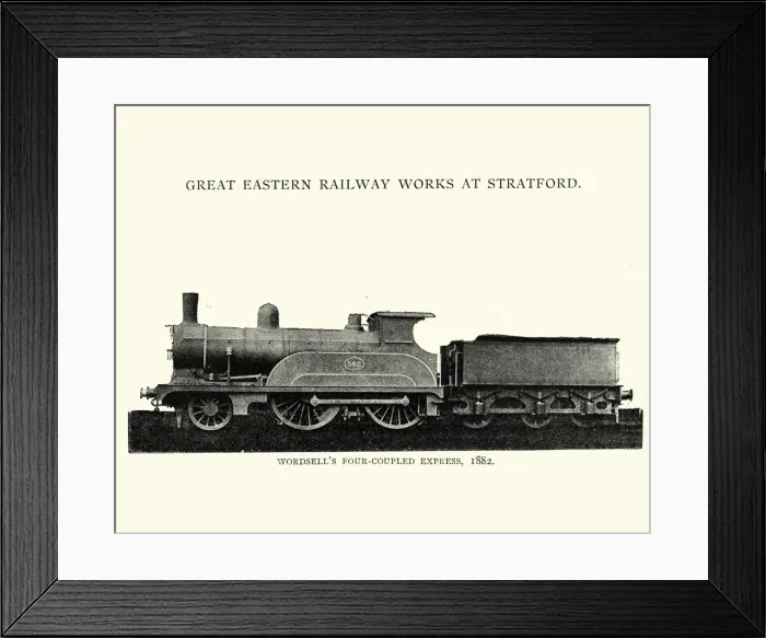 Framed Print : Wordsells four coupled Express Engine, Victorian Steam Train Framed Print : Wordsells four coupled Express Engine, Victorian Steam Train