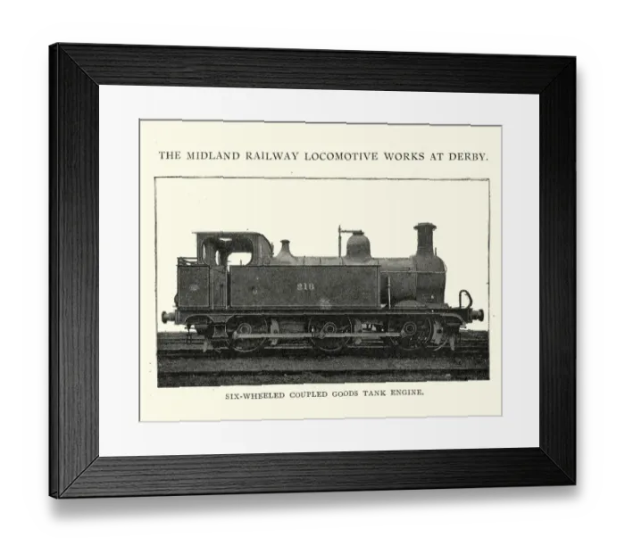 Framed Print : Victorian six wheeled coupled goods steam train Framed Print : Victorian six wheeled coupled goods steam train
