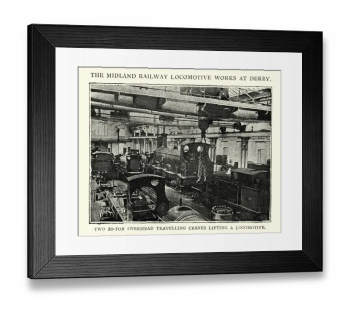 Framed Print : Midland railway locomotive works at Derby, 1892 Framed Print : Midland railway locomotive works at Derby, 1892