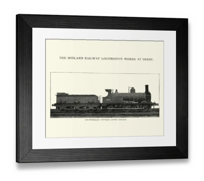 Framed Print : Victorian six wheeled coupled goods steam train Framed Print : Victorian six wheeled coupled goods steam train