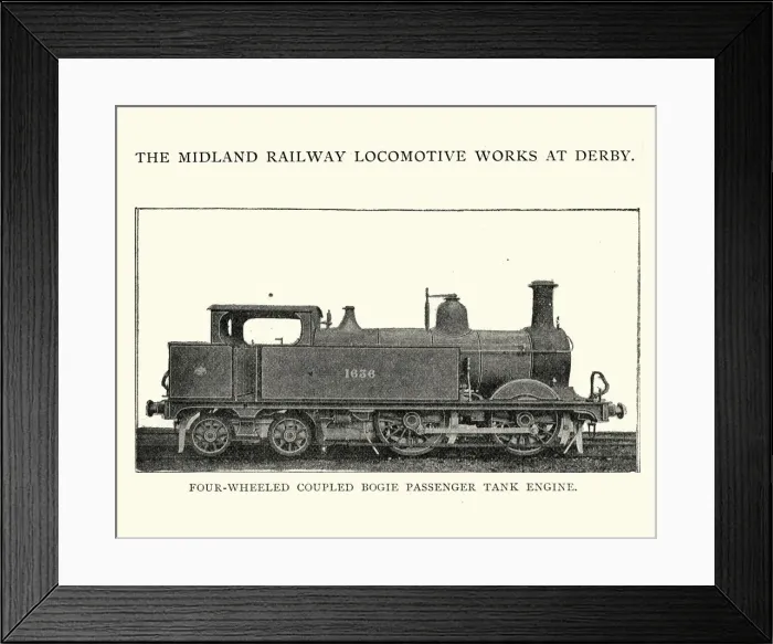 Framed Print : Victorian four wheeled coupled bogie passenger train