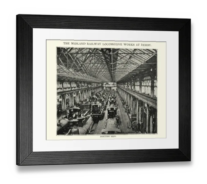 Framed Print : Midland railway locomotive works at Derby, 1892 Framed Print : Midland railway locomotive works at Derby, 1892