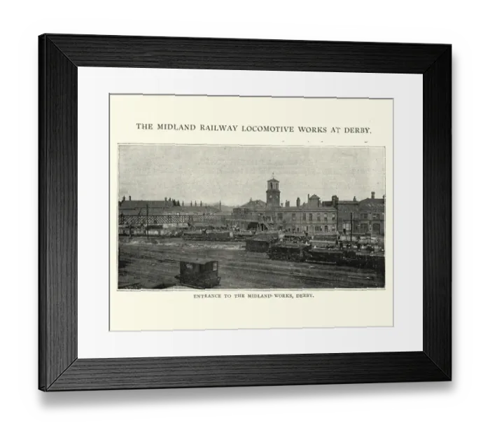 Framed Print : Midland railway locomotive works at Derby, 1892
