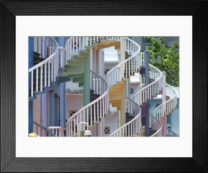 Framed Print : Spiral staircases Singapore Framed Print : Spiral staircases Singapore