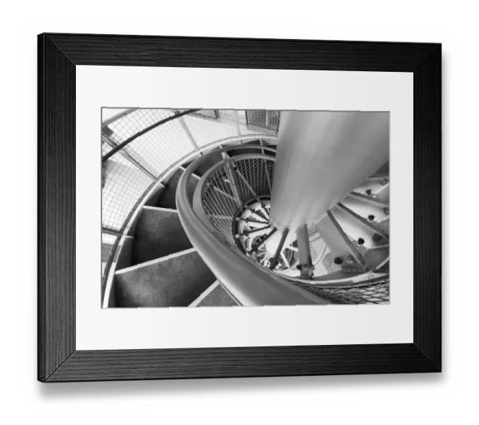 Framed Print : stairs. Abstract modern building of stairs in black and white Framed Print : stairs. Abstract modern building of stairs in black and white