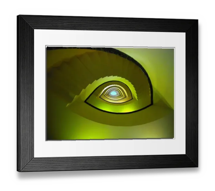 Framed Print : Green eye. Spiral staircase Framed Print : Green eye. Spiral staircase