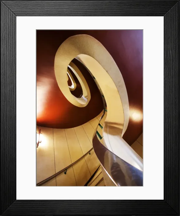 Framed Print : Spiral. An art deco style spiral stair case Framed Print : Spiral. An art deco style spiral stair case