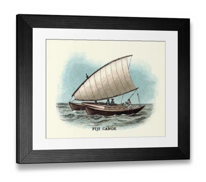 Framed Print : Traditional Fiji Canoe, 19th Century Framed Print : Traditional Fiji Canoe, 19th Century