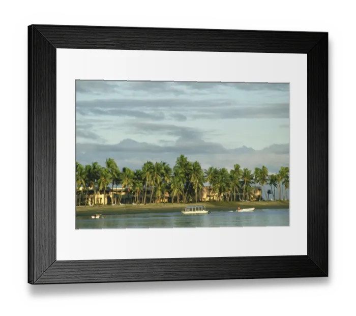 Framed Print : Boat, Cloud, Coast, Color Image, Day, Fiji, Horizontal, Island, Mode Of Transport Framed Print : Boat, Cloud, Coast, Color Image, Day, Fiji, Horizontal, Island, Mode Of Transport